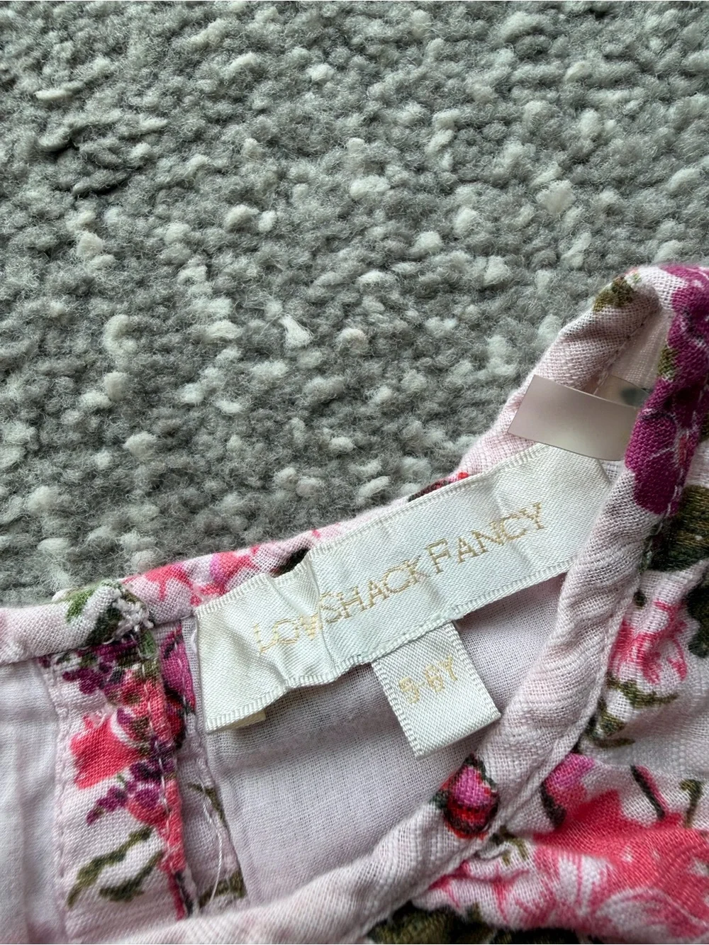 LoveShackFancy Girls Macia Pink Floral Print Dress